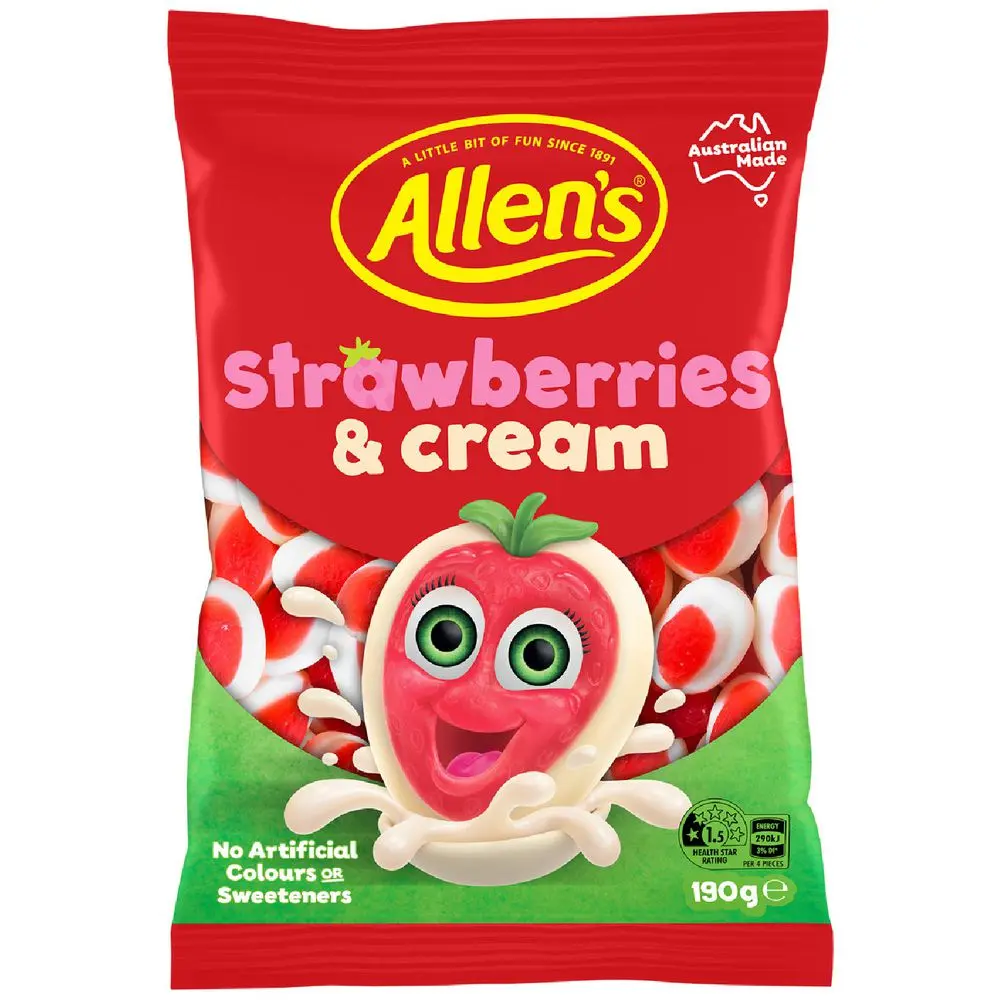 Allen's Strawberry & Cream 190gm