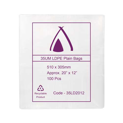LDPE 40μm Bag 12" x 20"