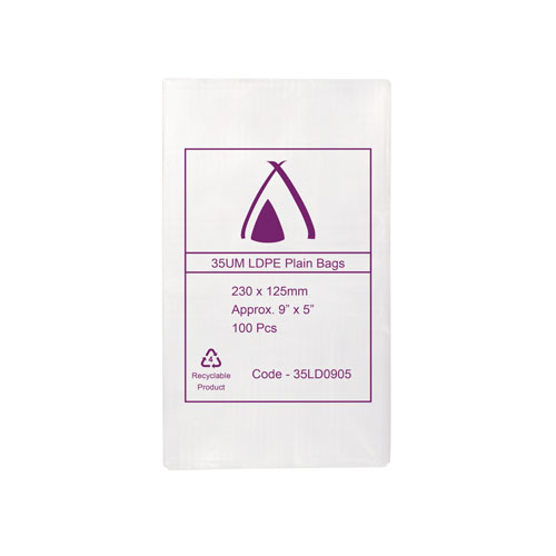 LDPE 35μm Bag 5" x 9"