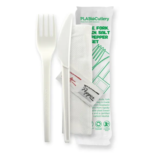 Meal Pack PLA - Knife, Fork, Spoon, Napkin + Salt & Pepper