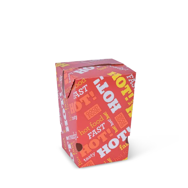Printed "Hot Food Fast" Small Chip Carton