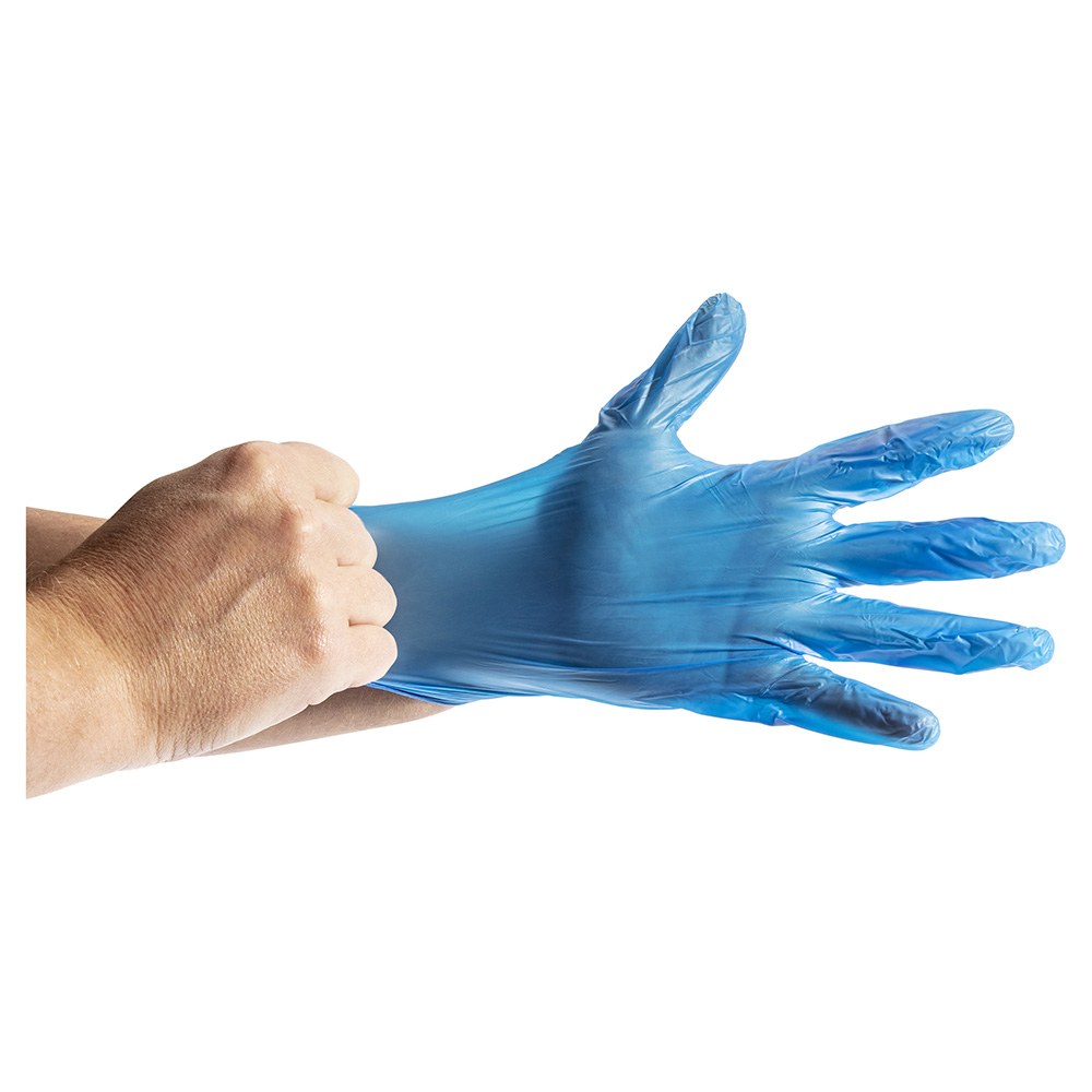 Glove Vinyl Blue Small Powdered