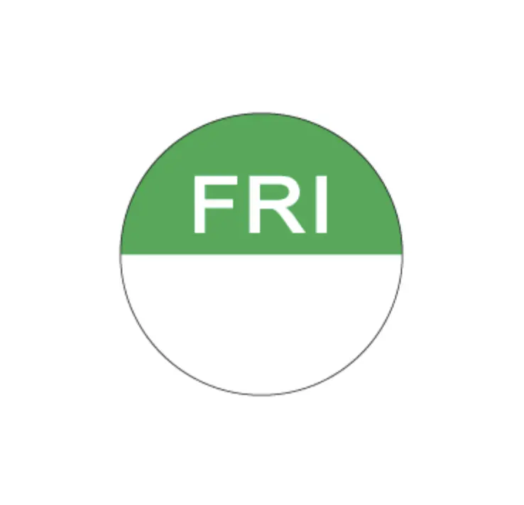'Day Dot' Circle Permanent Label - Friday