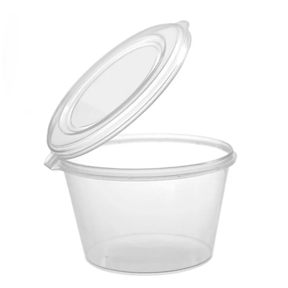 Takeaway Sauce Cup with Hinged Lid 4oz / 100mL 