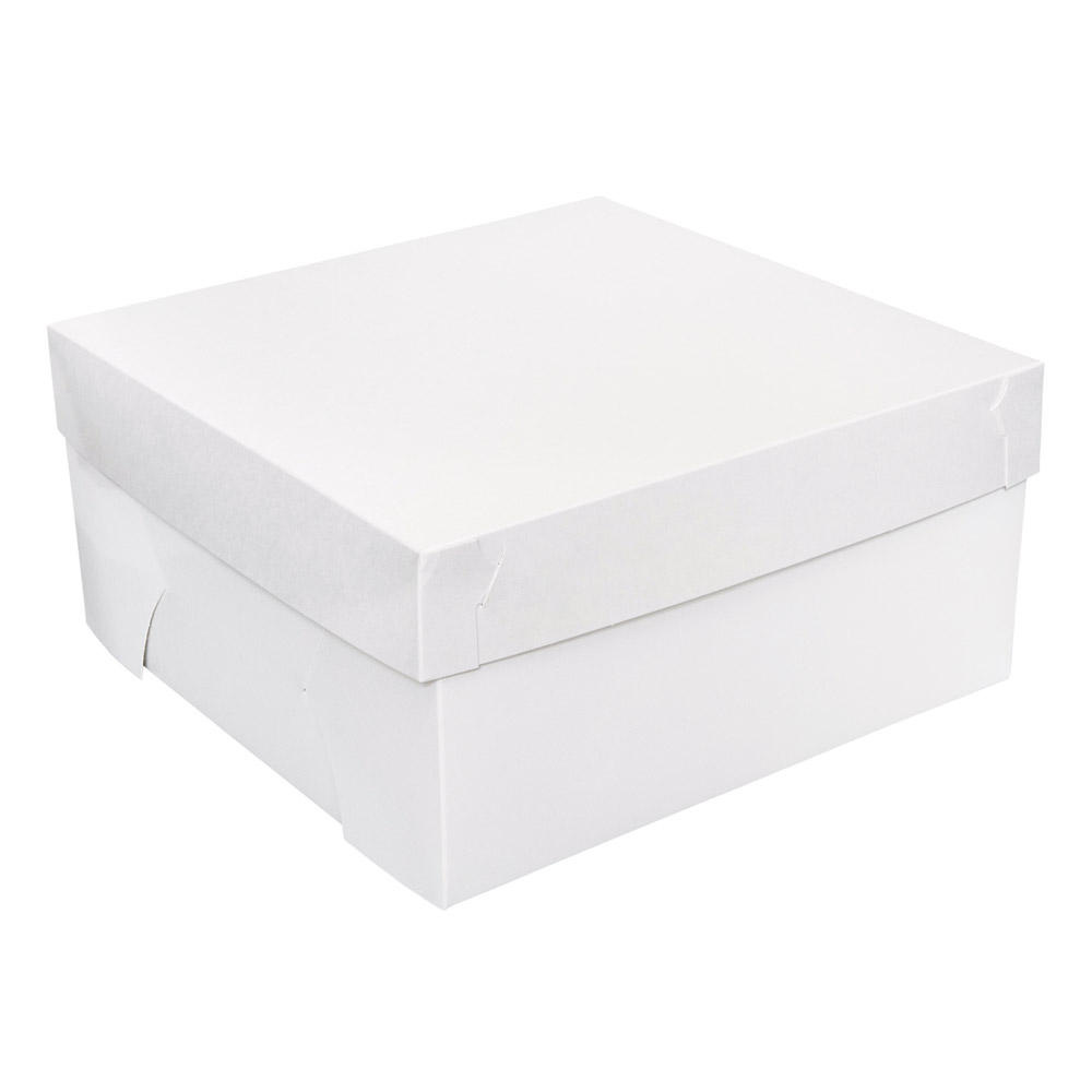 Cake Box White Lined 12" x 12" x 4" 