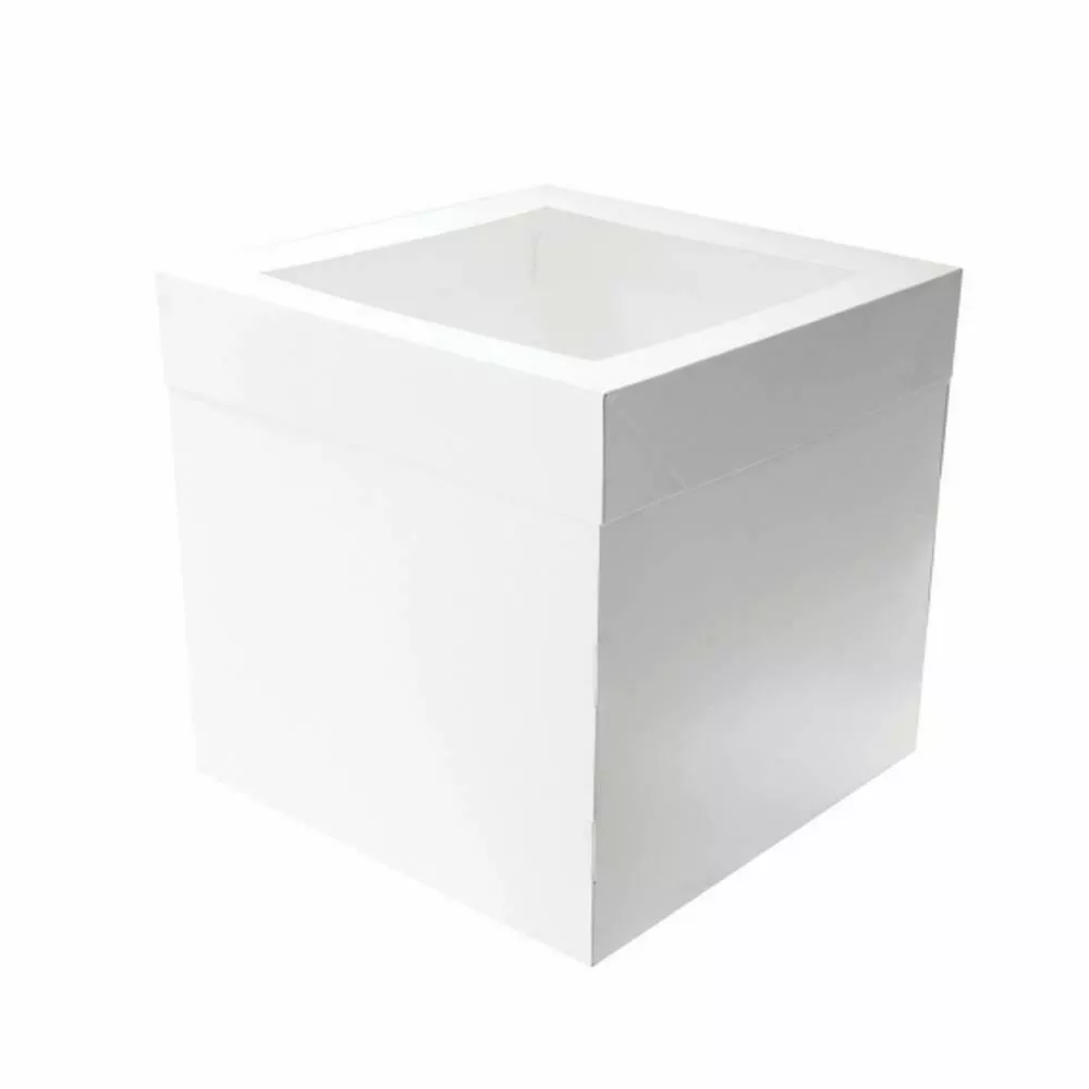 Cake Box White Top Window 8" x 8" x 12" 