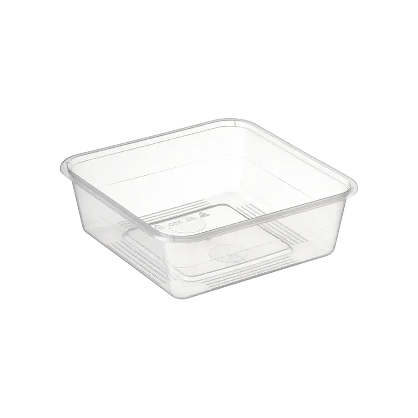 Bonson Takeaway Square Container Clear 350ml