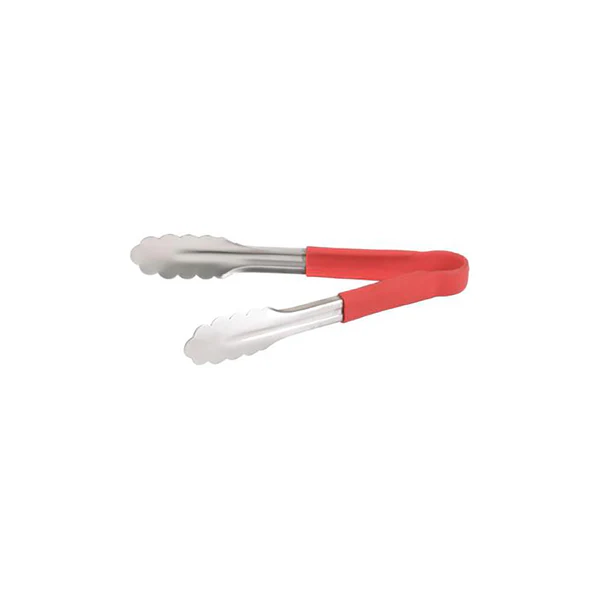 Kitchen Tongs with Red PVC Handle