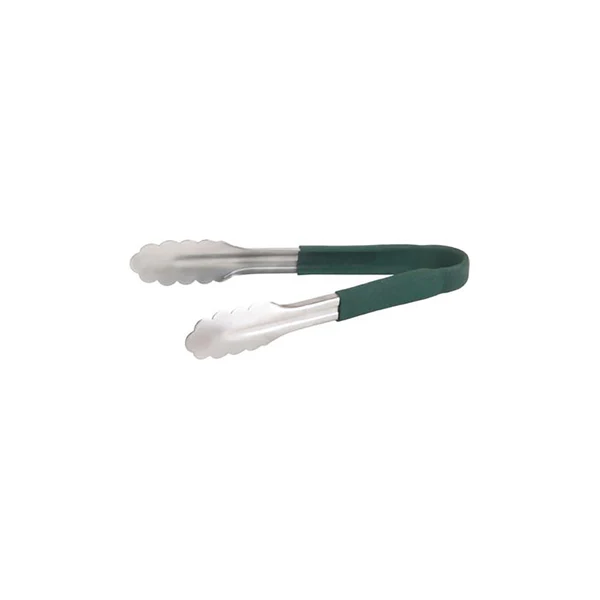 Kitchen Tongs with Green PVC Handle