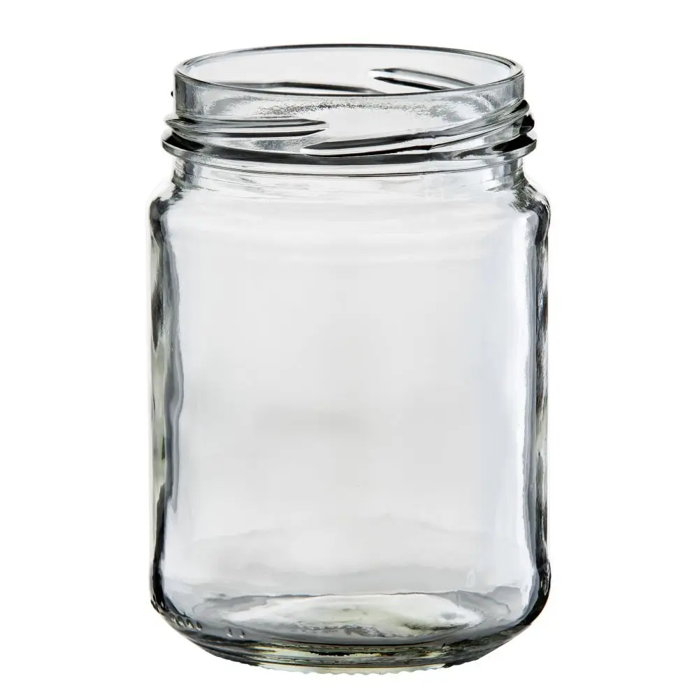 Clear Glass Round Food Jar 375ml with 63mm Twist Neck 