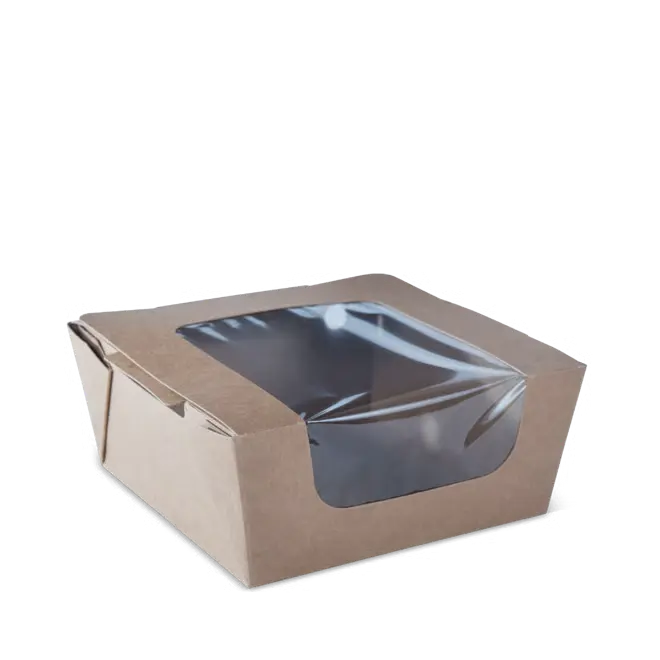 Medium Kraft Hot Food Box with Window