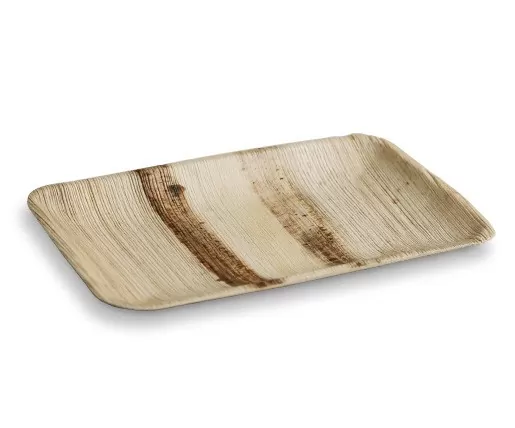 [B-PLEAFRECTRAY2416] Palm Leaf Rectangle Plate- 24cm x 15cm