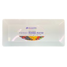 [C-376511] Rectangle Platter Small White 