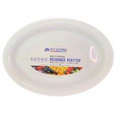 [C-ALP376531] Oval White Platter Small 