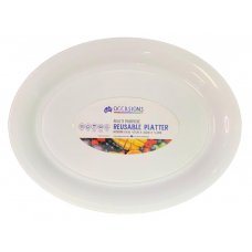 [C-376534] Oval White Platter Medium 
