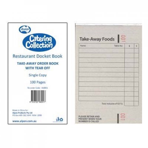 [DD-460003] Single Restaurant Docket Book