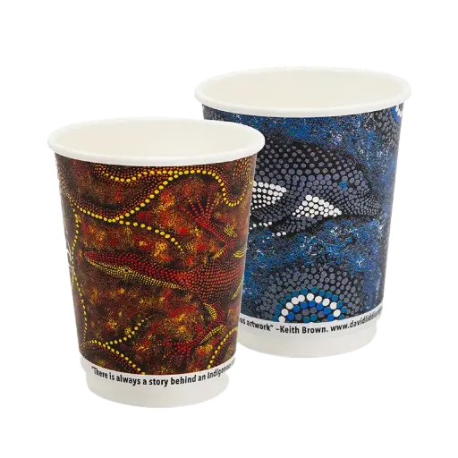 [DD-CP12DWIN] Indigenous Printed Double Wall Coffee Cup 12oz
