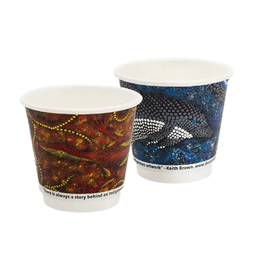 [DD-CP8DWIN] Indigenous Print Double Wall Coffee Cup 8oz