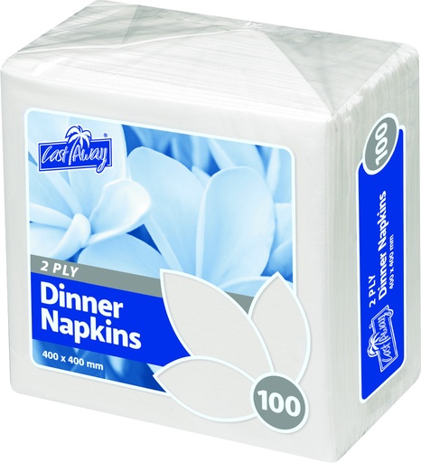 [E-370507] Napkin Dinner 2 Ply - White