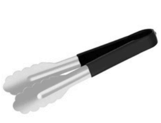 [E-TONGS] Kitchen Tongs Black PVC 230mm