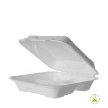 [I-ECOLBOX3COMPLGE] Sugarcane 3 Compartment Dinner Clamshell