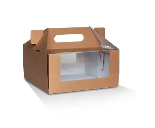 [E-PACKCB9] Pack'N'Carry Cake Window Box Kraft 9"