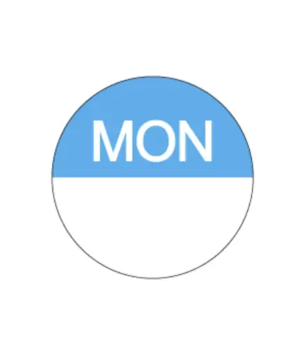 [A-DAYDOTMON] 'Day Dot' Circle Permanent Label - Monday