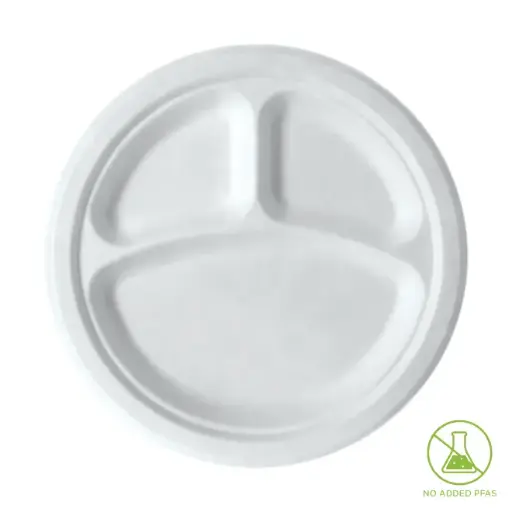 [B-PLATEEN103COMP] Plate Round Sugarcane Enviro 10" 3 Compartment
