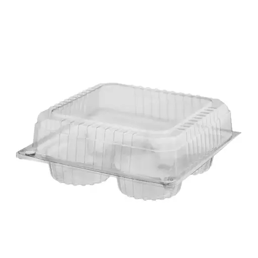 [DS-M4H-2C] 4 Muffin Pack Hinged Container 