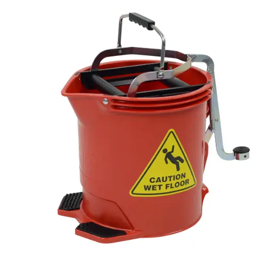 [J-MOPBUCKETR] Wringer Mop Bucket Red 15L 