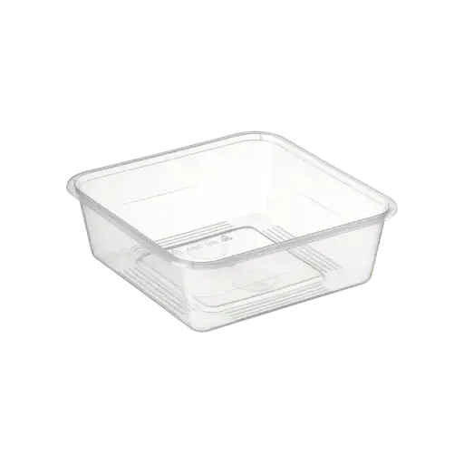 [B-BON350] Bonson Takeaway Square Container Clear 350ml