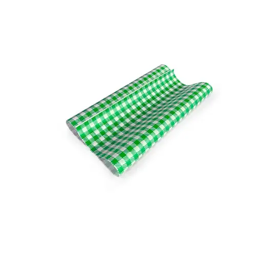 [B-GPGREENM] Greaseproof Green Check Medium 
