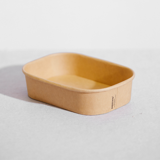 [P-PRC800KPP] PaperWay Rectangle Kraft Container 800mL