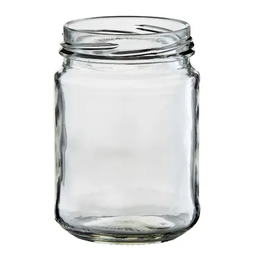 [G375RFJ63TFC24] Clear Glass Round Food Jar 375ml with 63mm Twist Neck 